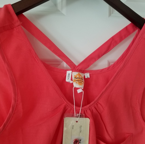 Apricot Color Sleeveless Top - Picture 2 of 8